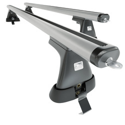 Suport auto de plafon din aluminiu pentru Ford Focus mk III Hatchback (2011-2018) - argintiu - Amos - K-T - Aero - fără elemente de montaj