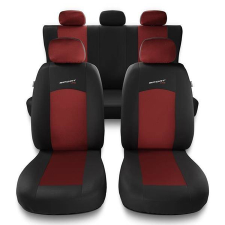 Huse auto universale pentru Seat Leon I, II, III (1999-2019) - Auto-Dekor - Sport Line - roșu