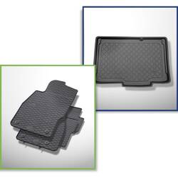 Set: covorașe din cauciuc + tăviță portbagaj pentru Opel Corsa D Hatchback (2006-11.2014) - Guardliner - portbagaj inferior