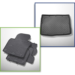 Set: covorașe din cauciuc + tăviță portbagaj pentru Volkswagen Golf V Hatchback (10.2003-2008) - Guardliner - cu roată de rezervă completă și/sau tracțiune integrală (4 Motion)