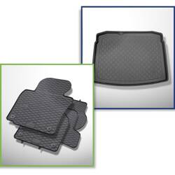 Set: covorașe din cauciuc + tăviță portbagaj pentru Volkswagen Golf V Hatchback (10.2003-2008) - Guardliner - cu roată de rezervă temporară sau set de reparații