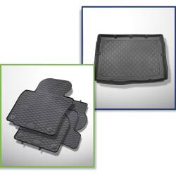 Set: covorașe din cauciuc + tăviță portbagaj pentru Volkswagen Golf VI Hatchback (09.2008-09.2012) - Guardliner - cu roată de rezervă completă și/sau tracțiune integrală (4 Motion)