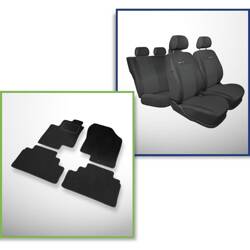 Set: covorașe din velur + huse cusute pe măsură pentru Kia Venga Minivan (2009-2015) – Elegance P-1