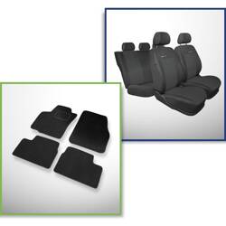 Set: covorașe din velur + huse cusute pe măsură pentru Opel Astra H Caravan, Hatchback, Kabriolet, Berlină (2004-2012) – Elegance P-1