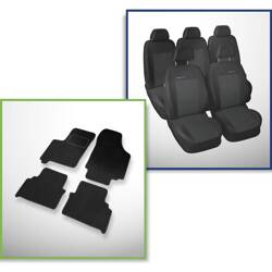 Set: covorașe din velur + huse cusute pe măsură pentru Opel Meriva I Minivan (2002-2010) – Elegance P-1