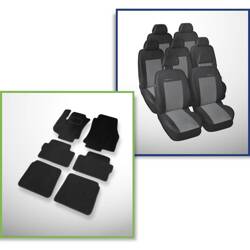 Set: covorașe din velur + huse cusute pe măsură pentru Opel Zafira B Minivan (2005-2011) – Elegance P-2 - pentru trei rânduri de scaune