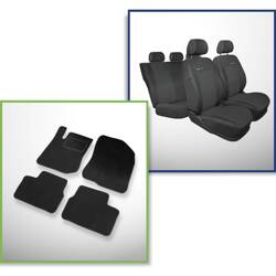 Set: covorașe din velur + huse cusute pe măsură pentru Peugeot 208 Hatchback (2012-2019) – Elegance P-1