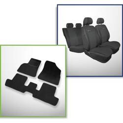 Set: covorașe din velur + huse cusute pe măsură pentru Peugeot 3008 SUV (2009-2016) – Elegance P-1