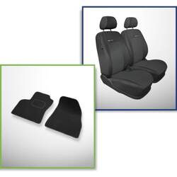 Set: covorașe din velur + huse cusute pe măsură pentru Peugeot Bipper Van (2009-2016) – Elegance P-1 - numai scaunele din față