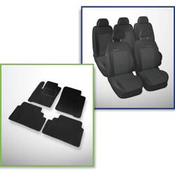 Set: covorașe din velur + huse cusute pe măsură pentru Renault Scenic I Minivan (1996-2003) – Elegance P-1