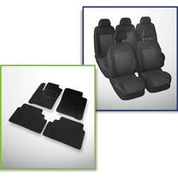 Set: covorașe din velur + huse cusute pe măsură pentru Renault Scenic I Minivan (1996-2003) – Elegance P-3