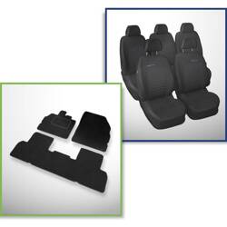 Set: covorașe din velur + huse cusute pe măsură pentru Renault Scenic III Minivan (2009-2013) – Elegance P-4