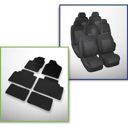 Set: covorașe din velur + huse cusute pe măsură pentru Seat Alhambra Van (1996-2000) – Elegance P-3 - 7 scaune