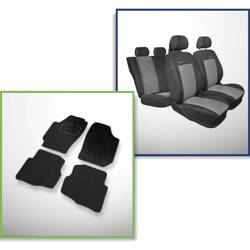 Set: covorașe din velur + huse cusute pe măsură pentru Seat Ibiza III Hatchback (2002-2008) – Elegance P-2 - scaune tip scoică