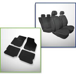 Set: covorașe din velur + huse cusute pe măsură pentru Seat Leon I Hatchback (1999-2005) – Elegance P-1