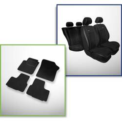 Set: covorașe din velur + huse cusute pe măsură pentru Seat Mii Hatchback (2011-2019) – Premium negru