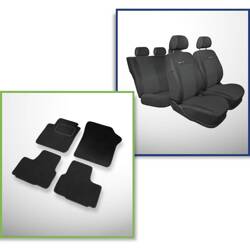 Set: covorașe din velur + huse cusute pe măsură pentru Skoda Citigo Hatchback (2011-2019) – Elegance P-1 - rândul II - banchetă completă