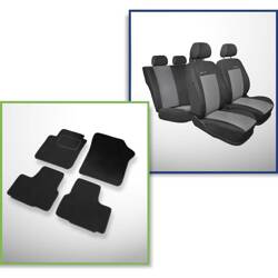 Set: covorașe din velur + huse cusute pe măsură pentru Skoda Citigo Hatchback (2011-2019) – Elegance P-2 - rândul II - spătar divizat