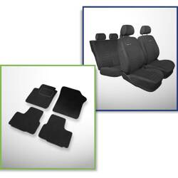 Set: covorașe din velur + huse cusute pe măsură pentru Skoda Citigo Hatchback (2011-2019) – Elegance P-4 - rândul II - banchetă completă