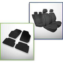 Set: covorașe din velur + huse cusute pe măsură pentru Skoda Fabia II Hatchback, Combi (2007-2014) – Elegance P-1 - rândul II - banchetă completă