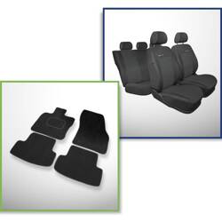 Set: covorașe din velur + huse cusute pe măsură pentru Skoda Karoq SUV (2017-....) – Elegance P-1 - fără cotieră