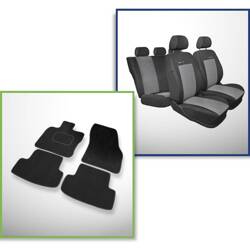 Set: covorașe din velur + huse cusute pe măsură pentru Skoda Karoq SUV (2017-....) – Elegance P-2 - fără cotieră