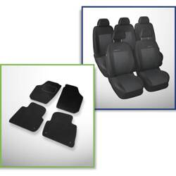 Set: covorașe din velur + huse cusute pe măsură pentru Skoda Roomster Van (2006-2015) – Elegance P-3