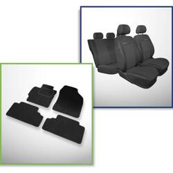 Set: covorașe din velur + huse cusute pe măsură pentru Toyota Auris Hatchback (2007-2012) – Elegance P-1