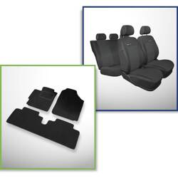 Set: covorașe din velur + huse cusute pe măsură pentru Toyota Yaris III Hatchback (2011-2019) – Elegance P-1