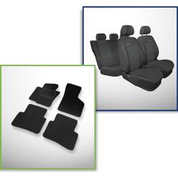 Set: covorașe din velur + huse cusute pe măsură pentru Volkswagen Passat B6 Berlină (2005-2010) – Elegance P-1