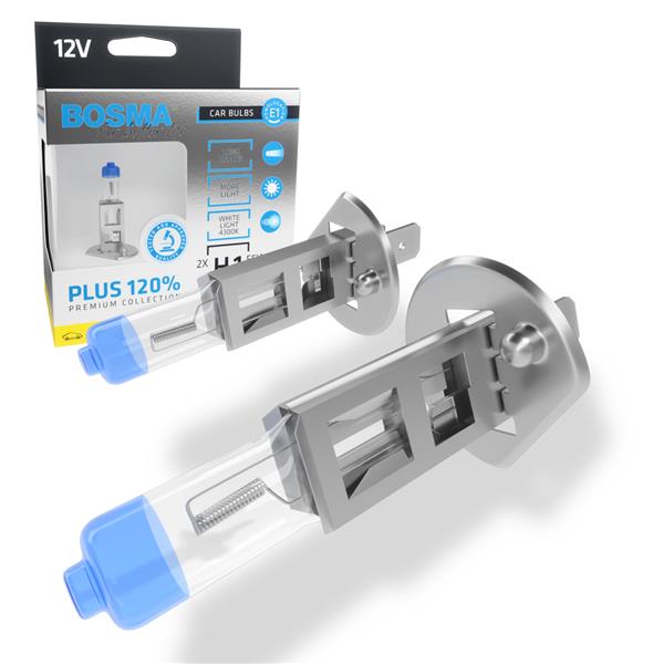 Becurile cu halogen H1 - 12 [V] 55 [W] - BOSMA - Plus 120% - 2 buc.