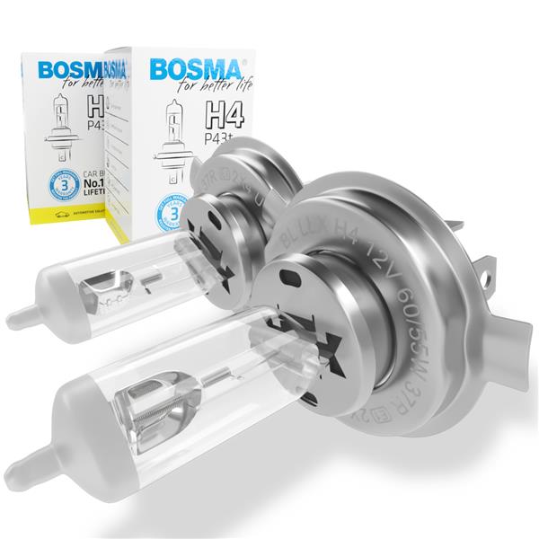 Becurile cu halogen H4 - 12 [V] 60/55 [W] - BOSMA - Lifetime No.1 - 2 buc.