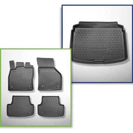 Set: covorașe TPE + tăviță portbagaj pentru Audi A3 8V Hatchback, Sportback (08.2012-03.2020) - Aristar - Cool liner - pentru portbagaj inferior și superior; nu pentru e-tron