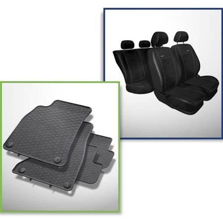 Set: covorașe din cauciuc + huse cusute pe măsură pentru Audi A4 B8 Avant, Limousine (2008-2015) - Premium