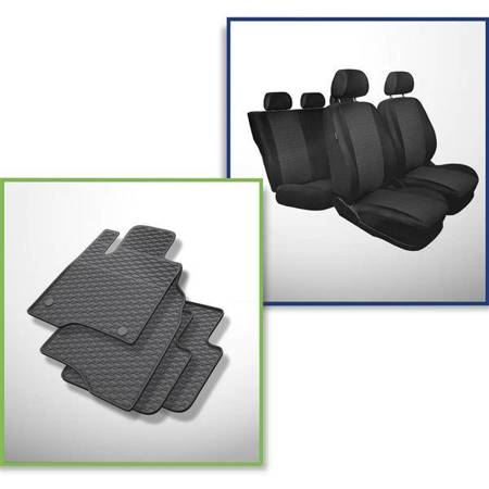 Set: covorașe din cauciuc + huse cusute pe măsură pentru Fiat Panda III Hatchback (2012-....) - Practic - 4 locuri