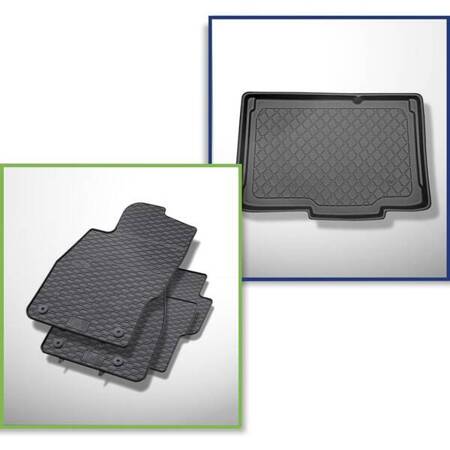 Set: covorașe din cauciuc + tăviță portbagaj pentru Opel Corsa D Hatchback (2006-11.2014) - Guardliner - portbagaj inferior