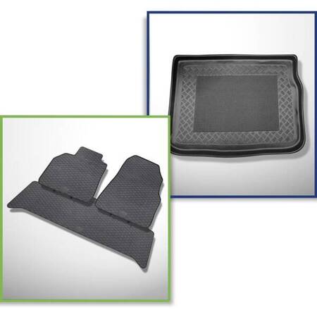 Set: covorașe din cauciuc + tăviță portbagaj pentru Renault Scenic II Minivan (06.2003-05.2009) - Standard