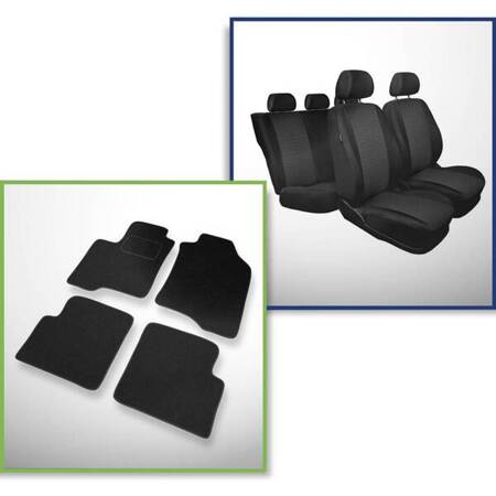 Set: covorașe din pâslă + huse cusute pe măsură pentru Fiat Panda III Hatchback, Van (2012-....) – Practic - 4 persoane