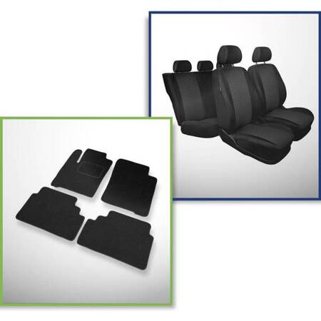 Set: covorașe din pâslă + huse cusute pe măsură pentru Renault Scenic I, I FL Minivan (1996-2003) – Practic