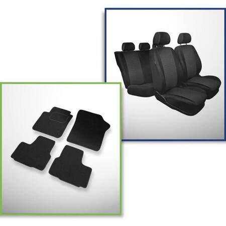 Set: covorașe din pâslă + huse cusute pe măsură pentru Seat Mii Hatchback (2011-2018) – Practic - rândul II - spătar divizat