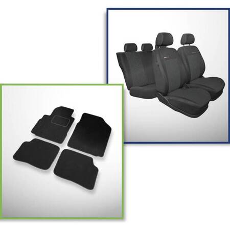 Set: covorașe din velur (3 uși) + huse cusute pe măsură pentru Toyota Yaris I Hatchback, Berlină (1999-2005) – Elegance P-1