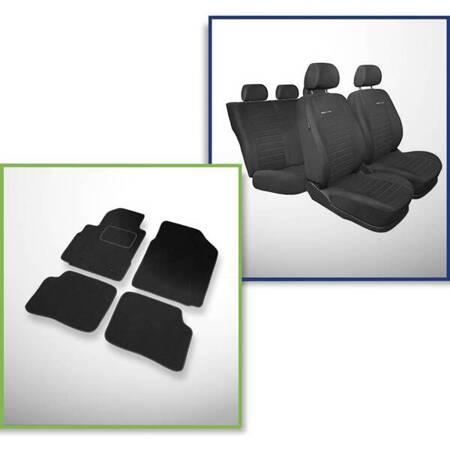 Set: covorașe din velur (3 uși) + huse cusute pe măsură pentru Toyota Yaris I Hatchback, Berlină (1999-2005) – Elegance P-4