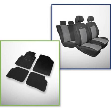 Set: covorașe din velur (5 uși) + huse cusute pe măsură pentru Toyota Yaris I Hatchback, Berlină (1999-2005) – Elegance P-2