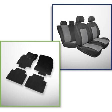 Set: covorașe din velur + huse cusute pe măsură pentru Nissan X-Trail III SUV (2013-....) – Elegance P-2