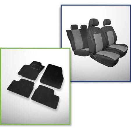 Set: covorașe din velur + huse cusute pe măsură pentru Opel Astra H Caravan, Hatchback, Kabriolet, Berlină (2004-2012) – Elegance P-2