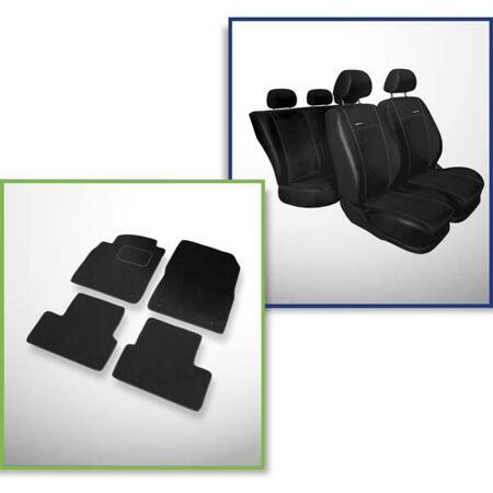 Set: covorașe din velur + huse cusute pe măsură pentru Opel Astra J Hatchback, Berlină, Sports Tourer (2009-2015) – Premium negru