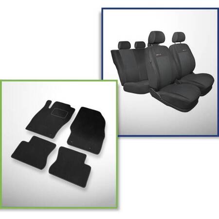 Set: covorașe din velur + huse cusute pe măsură pentru Opel Corsa D Hatchback (2006-2011) – Elegance P-3 - cu 5 uși