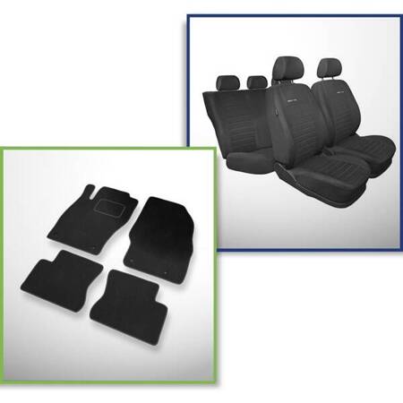 Set: covorașe din velur + huse cusute pe măsură pentru Opel Corsa D Hatchback (2006-2011) – Elegance P-4 - cu 5 uși