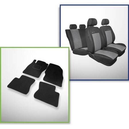 Set: covorașe din velur + huse cusute pe măsură pentru Opel Corsa E Hatchback, Van (2014-2019) – Elegance P-2 - rândul II - banchetă completă