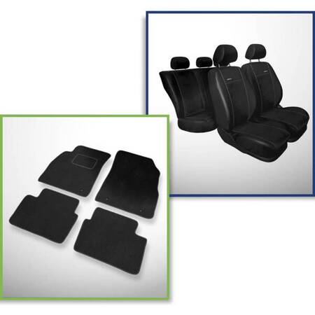 Set: covorașe din velur + huse cusute pe măsură pentru Opel Insignia Liftback, Berlină, Sports Tourer (2008-2016) – Premium negru